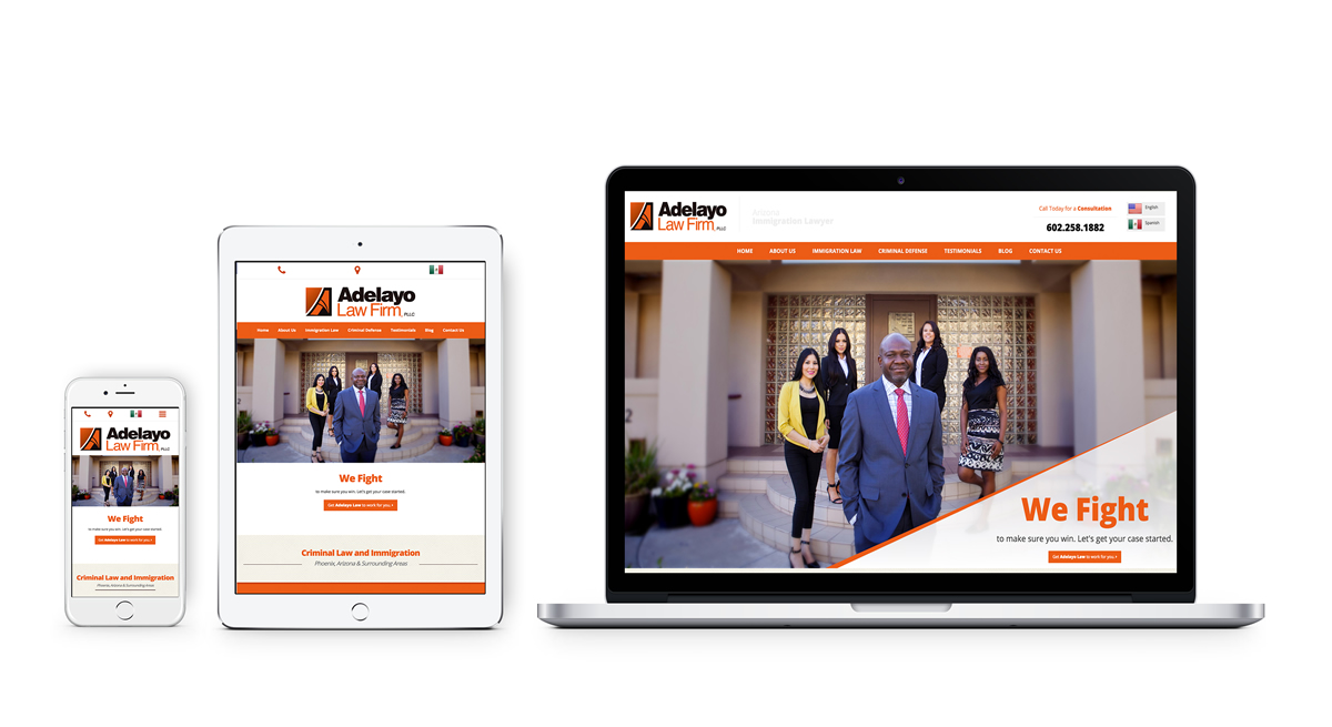 Adelayo Law - Responsive website design, logo design, print management